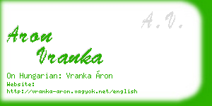 aron vranka business card